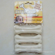 Dog Chew 4.5 &quot;White Bleached Presionado perro de hueso de alimentos